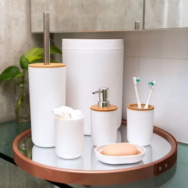 KIT CONJUNTO PARA BANHEIRO BAMBOO/6 PEÇAS- PLASVALE