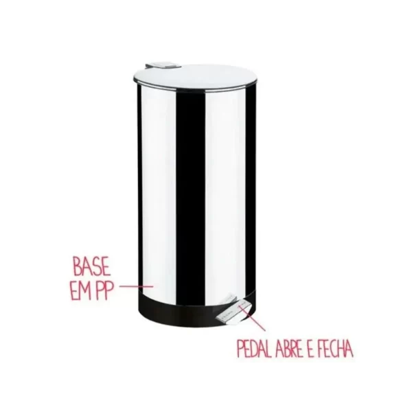 LIXEIRA INOX 50L PEDAL BRINOX